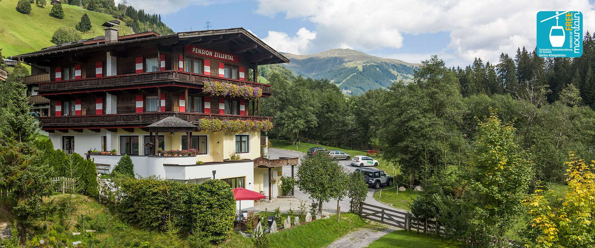 Pension Zillertal in Gerlos im Sommer