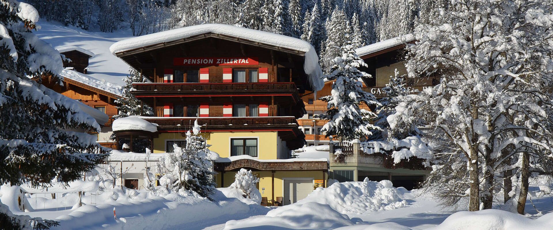 Pension Zillertal in Gerlos im  Winter